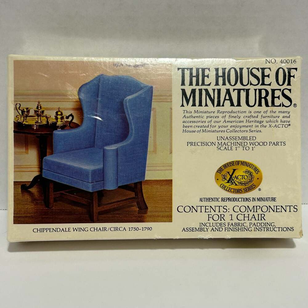 The House of Miniatures No. 40016 Chippendale Wing Chair Model Kit